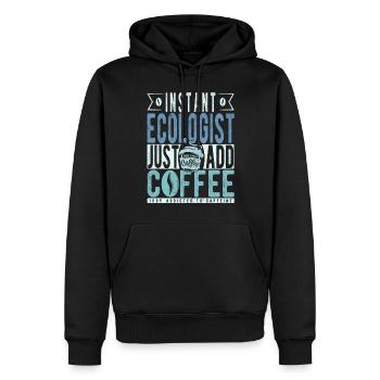 Écologiste instantané Il suffit d’ajouter du café - Sweat à capuche Premium bio Homme - noir - Devant - Nico (187cm)