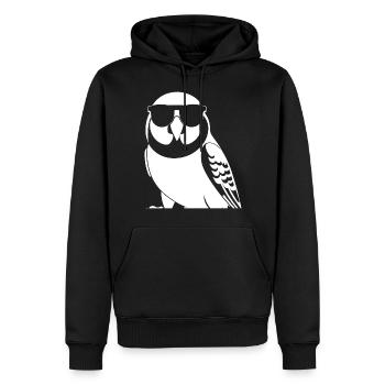 Funny Bird Wearing Sunglasses Cool Bourke's Parak - Men’s Premium Organic Hoodie - black - Front - Nico (187cm)