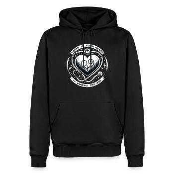 Gesunder Herzschlag Februar-herzbewusstsein - Männer Premium Bio Hoodie - Schwarz - Vorne - Nico (187cm)