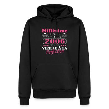Vintage Frau 2006 Geschenk Jubiläum Humor - Männer Premium Bio Hoodie - Schwarz - Vorne - Nico (187cm)