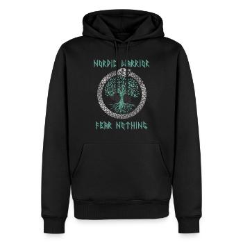 Wikinger Krieger Yggdrasil Ouroboros - Männer Premium Bio Hoodie - Schwarz - Vorne - Nico (187cm)