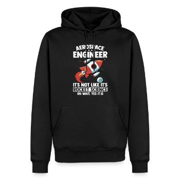 Cadeau de science de fusée d’ingénieur aérospatial - Sweat à capuche Premium bio Homme - noir - Devant - Nico (187cm)