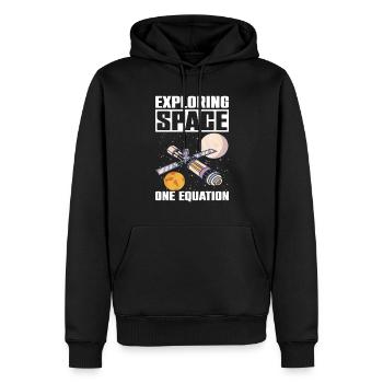 Ingénieur aérospatial disant Explorer l’équation de l’espace - Sweat à capuche Premium bio Homme - noir - Devant - Nico (187cm)