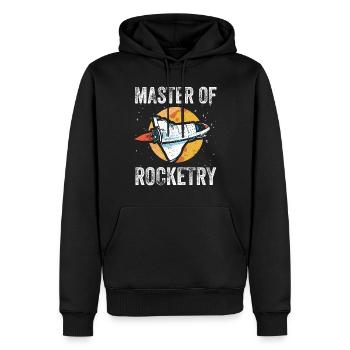 Ingénieur aérospatial disant : Maître de Rockerty - Sweat à capuche Premium bio Homme - noir - Devant - Nico (187cm)
