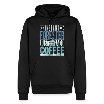 Instant Forester einfach Kaffee hinzufügen - Männer Premium Bio Hoodie - Schwarz - Vorne - Nico (187cm)