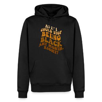 Rétro Groovy Melanin Pride Drôle d’histoire noire - Sweat à capuche Premium bio Homme - noir - Devant - Nico (187cm)