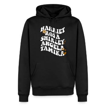 Rétro Groovy Pride Harriet Rosa Shirley Angela - Sweat à capuche Premium bio Homme - noir - Devant - Nico (187cm)