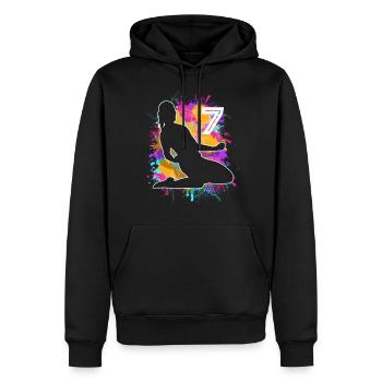 Fußballerin Fußball 7. Geburtstag - Männer Premium Bio Hoodie - Schwarz - Vorne - Nico (187cm)