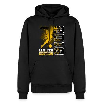 2018 Année de naissance Anniversaire Football - Sweat à capuche Premium bio Homme - noir - Devant - Nico (187cm)