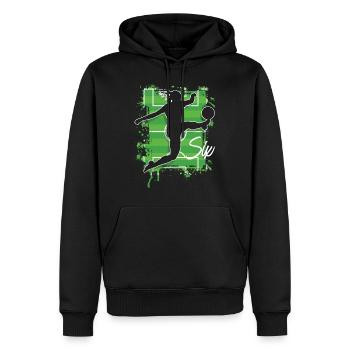 6e anniversaire Footballeur Football - Sweat à capuche Premium bio Homme - noir - Devant - Nico (187cm)