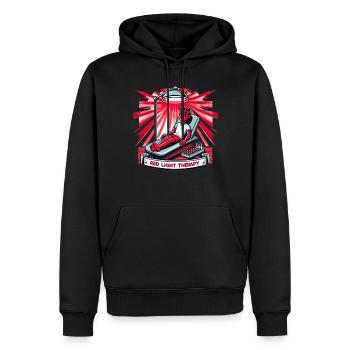 Thérapie par la lumière rouge Thérapie au laser de faible intensité pour le - Sweat à capuche Premium bio Homme - noir - Devant - Nico (187cm)