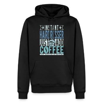 Instant-Friseur Fügen Sie einfach Kaffee hinzu - Männer Premium Bio Hoodie - Schwarz - Vorne - Nico (187cm)