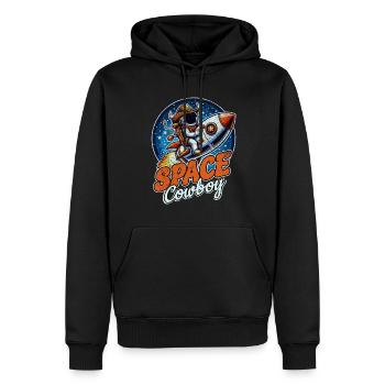 Weltraum-Cowboy - Männer Premium Bio Hoodie - Schwarz - Vorne - Nico (187cm)
