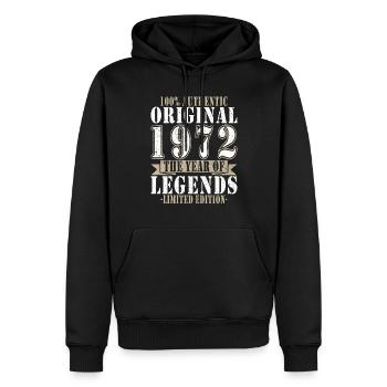 Living Legend 1972 Birthday Sayings - Men’s Premium Organic Hoodie - black - Front - Nico (187cm)