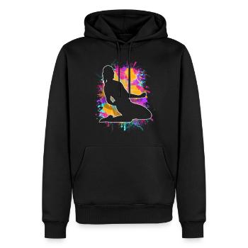 Soccer féminin Soccer féminin Football féminin Soccer féminin - Sweat à capuche Premium bio Homme - noir - Devant - Nico (187cm)