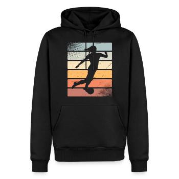 Soccer féminin Soccer féminin Football féminin Soccer féminin - Sweat à capuche Premium bio Homme - noir - Devant - Nico (187cm)