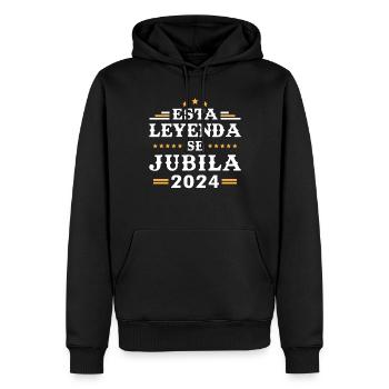 Cette légende prend sa retraite en 2024 - Sweat à capuche Premium bio Homme - noir - Devant - Nico (187cm)