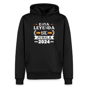 Cette légende prend sa retraite en 2024 - Sweat à capuche Premium bio Homme - noir - Devant - Nico (187cm)