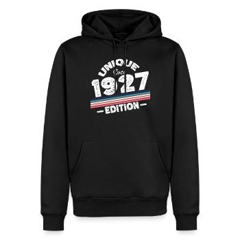 Unique seit 1927 Edition Geburtstag Vintage 1927 - Männer Premium Bio Hoodie - Schwarz - Vorne - Nico (187cm)
