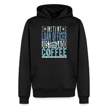 Sofortkreditsachbearbeiter, fügen Sie einfach Kaffee hinzu - Männer Premium Bio Hoodie - Schwarz - Vorne - Nico (187cm)