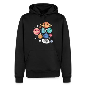 Pluton Planète Blague Drôle Cosmonaute Galaxie Physicien - Sweat à capuche Premium bio Homme - noir - Devant - Nico (187cm)