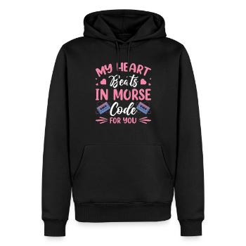 Heart Beats Morse Code For You Moderator Radio - Männer Premium Bio Hoodie - Schwarz - Vorne - Nico (187cm)