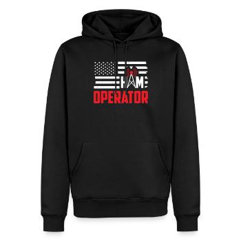 Ham Operator USA Flagge Moderator Radio Geschenk - Männer Premium Bio Hoodie - Schwarz - Vorne - Nico (187cm)