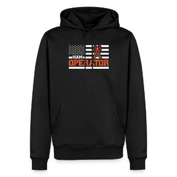 Ham Operator USA Flagge Moderator Radio Geschenk - Männer Premium Bio Hoodie - Schwarz - Vorne - Nico (187cm)