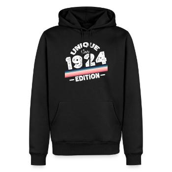 Unique seit 1924 Edition Geburtstag Vintage 1924 - Männer Premium Bio Hoodie - Schwarz - Vorne - Nico (187cm)