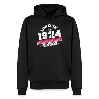 Unique seit 1924 Edition Geburtstag Vintage 1924 - Männer Premium Bio Hoodie - Schwarz - Vorne - Nico (187cm)