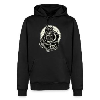 Cadeau pour les amoureux des livres avec - Sweat à capuche Premium bio Homme - noir - Devant - Nico (187cm)