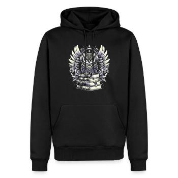 Cadeau pour les amoureux des livres avec - Sweat à capuche Premium bio Homme - noir - Devant - Nico (187cm)