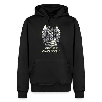 Cadeau pour les amoureux des livres avec - Sweat à capuche Premium bio Homme - noir - Devant - Nico (187cm)