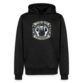 Cadeau pour les amoureux des livres avec - Sweat à capuche Premium bio Homme - noir - Devant - Nico (187cm)