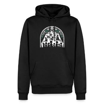 Puppet Mastery Shadow Play Ventriloquist Gift - Men’s Premium Organic Hoodie - black - Front - Nico (187cm)