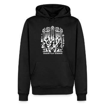 Puppet Mastery Shadow Play ventriloquist gift - Men’s Premium Organic Hoodie - black - Front - Nico (187cm)