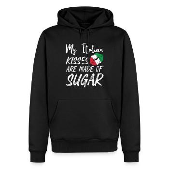 Les baisers italiens sont faits de sucre Italienisch Kuss - Sweat à capuche Premium bio Homme - noir - Devant - Nico (187cm)
