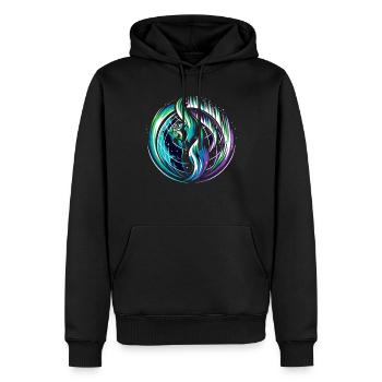 Polarlicht-aurora-verfolger Alaska Wilderness - Männer Premium Bio Hoodie - Schwarz - Vorne - Nico (187cm)
