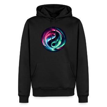 Polarlicht-aurora-verfolger Alaska Wilderness - Männer Premium Bio Hoodie - Schwarz - Vorne - Nico (187cm)