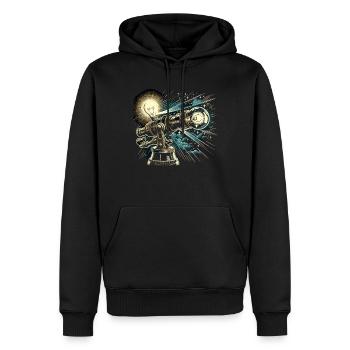 Astrophotographie Astronomie Caméra spatiale - Sweat à capuche Premium bio Homme - noir - Devant - Nico (187cm)