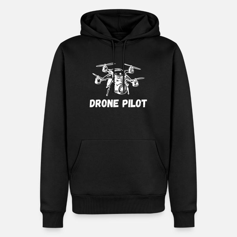 Drone pilote Drohne - Sweat à capuche Premium bio Homme - noir