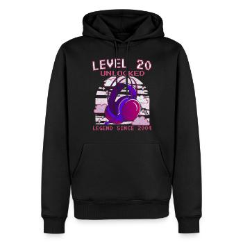 20. Geburtstag Level 20 Complete Jahrgang 2004 - Männer Premium Bio Hoodie - Schwarz - Vorne - Nico (187cm)