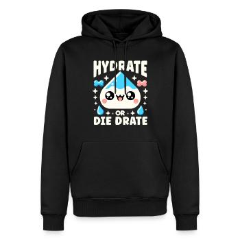 Hydration Drink Water Stay Hydrated Hydration - Männer Premium Bio Hoodie - Schwarz - Vorne - Nico (187cm)