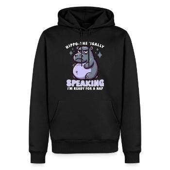Annonce de grossesse « Enceinte de maternité » - Sweat à capuche Premium bio Homme - noir - Devant - Nico (187cm)
