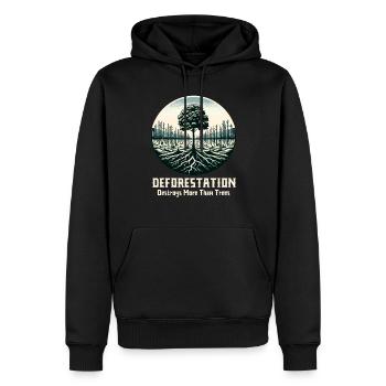 Klimawandel Umwelt Tag Der Erde Planet - Männer Premium Bio Hoodie - Schwarz - Vorne - Nico (187cm)