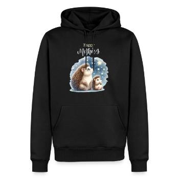 Muttertag Mama Igel Kind Mutter Geschenk Familie - Männer Premium Bio Hoodie - Schwarz - Vorne - Nico (187cm)