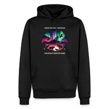 Aurora Aurora Tracker Alaska Wilderness - Sweat à capuche Premium bio Homme - noir - Devant - Nico (187cm)