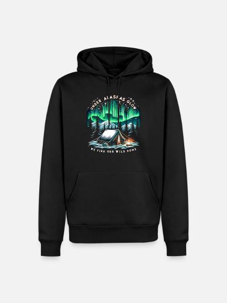 Polarlicht-aurora-verfolger Alaska Wilderness - Männer Premium Bio Hoodie - Schwarz