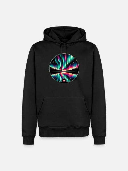 Polarlicht-aurora-verfolger Alaska Wilderness - Männer Premium Bio Hoodie - Schwarz
