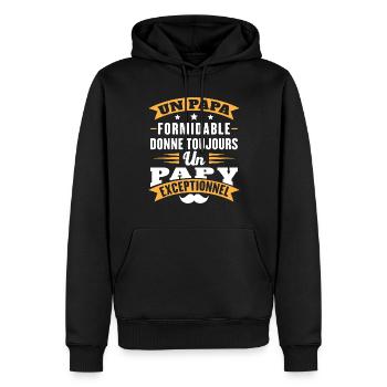 Terrific Dad Always Gives Grandpa Exceptional - Men’s Premium Organic Hoodie - black - Front - Nico (187cm)